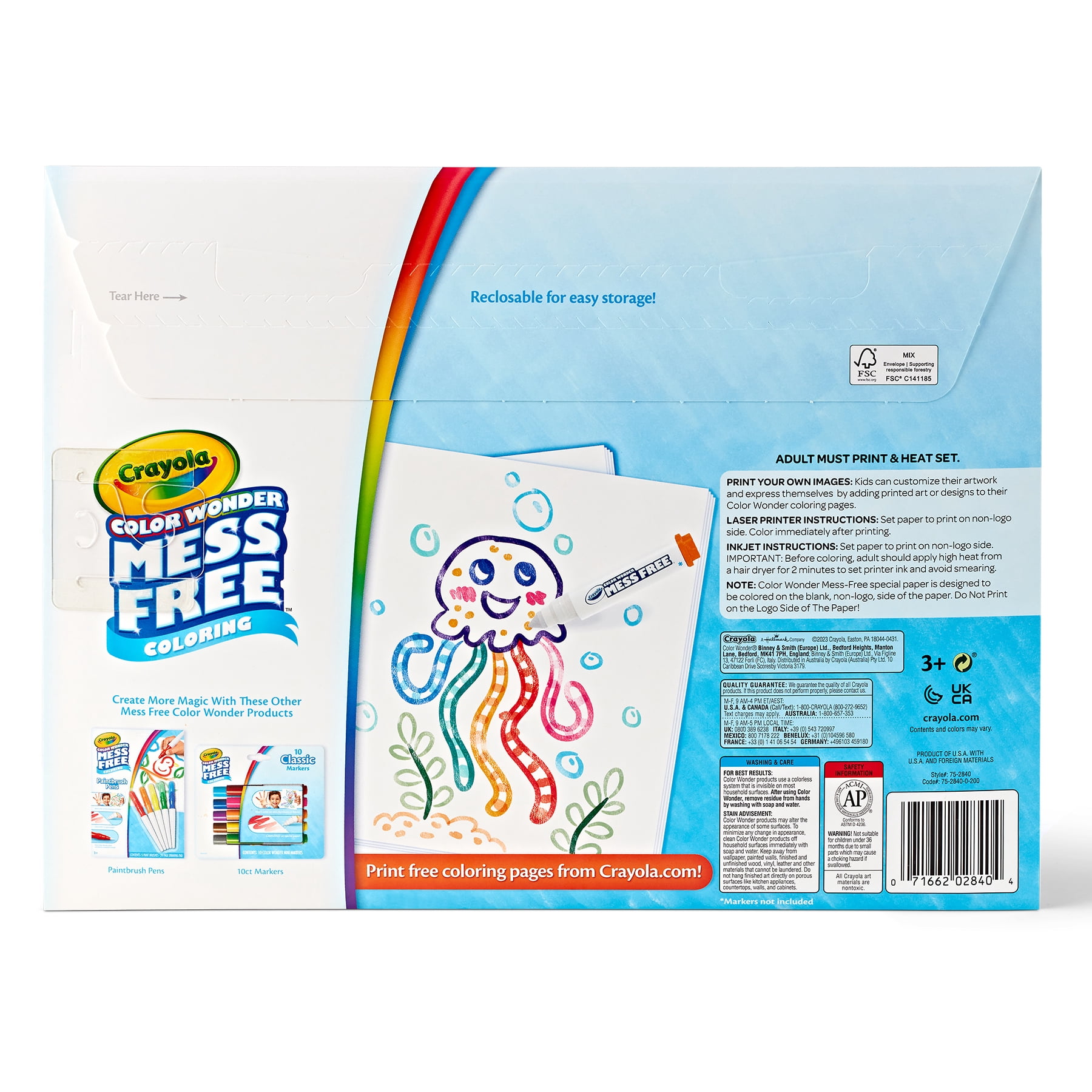Crayola Color Wonder Blank Coloring Pages, 50 Per Pack, 2 Packs