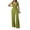 Green, variant on Womens Summer Jumpsuits Elegant One Piece Outfits Tie Knot Wide Leg Long Straight Pants Rompers Solid Color High-Waist Pleated Jumpsuit