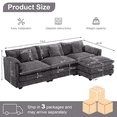 thumbnail image 4 of GNIXUU 112" Oversized Sectional Sofa Cloud Couch for Living Room, Modern Chenille L Shaped Couch, Comfy Boucle Modular Sofa Sleeper with Moveable Ottoman & Memory Foam (Gray), 4 of 8