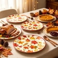 thumbnail image 4 of WWC 32 pcs Fall Tableware Set, 9 inch Pumpkin and Maple Leaf Disposable Paper Plates for 32 Guests, Thanksgiving Decor for Party Gatherings Supplies, 4 of 6