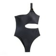 thumbnail image 1 of Traje de baño de una pieza para mujer, traje de baño de canalé ahuecado con un solo hombro, 1 of 5