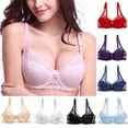 thumbnail image 4 of Saient Women Lace Bra Unlined Underwire Push Up Bra Lingerie Intimates Bralette Women Full Lace Brassiere Underwear Bras, 4 of 6
