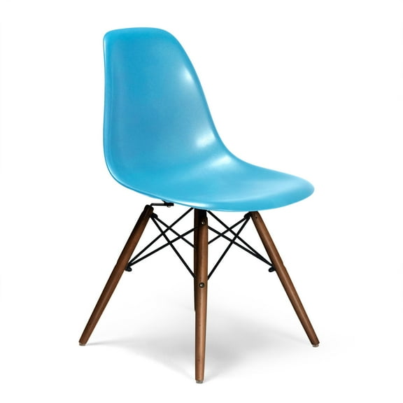 Aeon Furniture Paris Plastic and Wood Chair, Blue