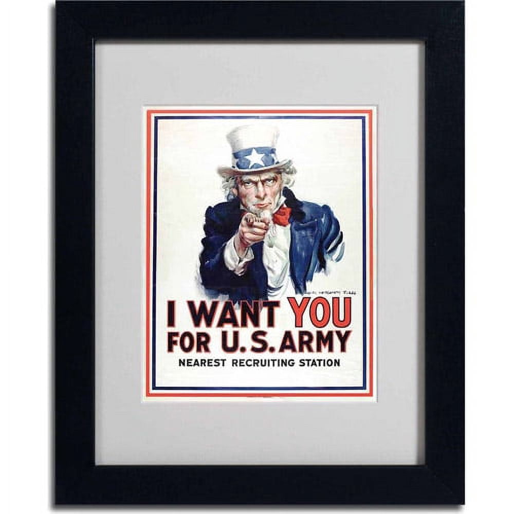 Trademark Fine Art "I Want You" Canvas Art by James Montgomery Flagg, Black Frame