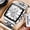 Silvery, variant on Square Watches for Men Blue Stainless Steel Chronograph Fashion Business Watch Luminous Waterproof Casual Wrist Watches