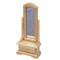 thumbnail image 2 of Miniature Dollhouse Furniture, 1:12 Scale Wooden Dressing Mirror with Drawers Doll House Furniture Toys for Dollhouse Bedroom Living Room Decor, 2 of 7
