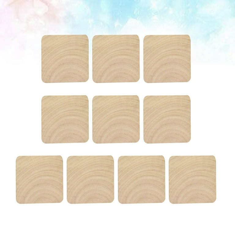 60 Pack Unfinished Wood Pieces 3x3 Inch, Blank Wooden Squares for Crafts,  Cutout Tiles for DIY Coasters, Painting, Engraving