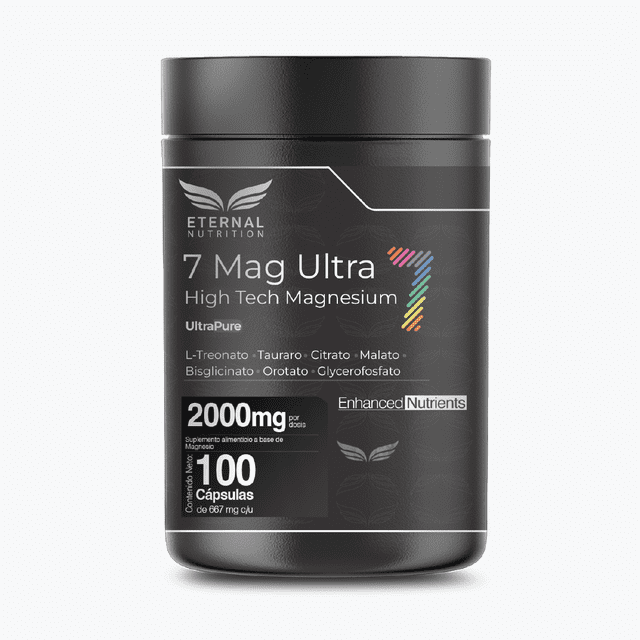 Seven Mag Ultra: Magnesio Complex 7 en 1 Eternal Nutrition 100 Cápsulas 2000 mg