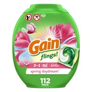 Gain Liquid Laundry Detergent Soap, HE Compatible, Long Lasting and Spring Daydream Scent, 112 Count