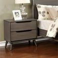 thumbnail image 2 of Bowery Hill 2-Drawer Mid-Century Solid Wood/Wood Veneer/MDF Nightstand in Gray, 2 of 5