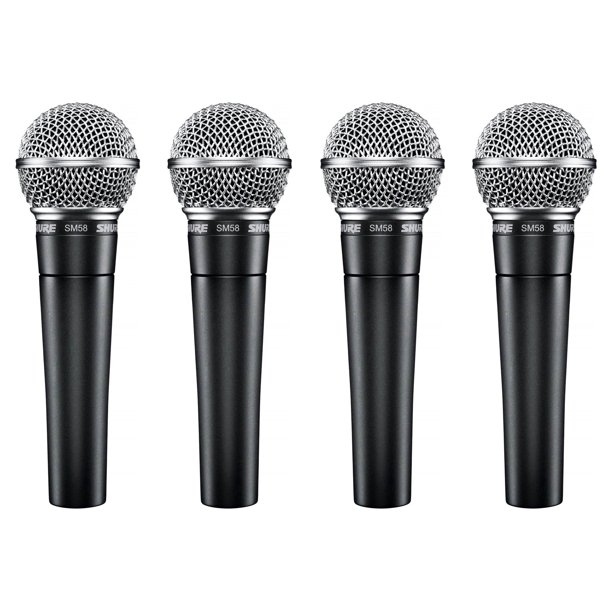 Shure Sm58 Lc Rugged Professional Studio Vocal Microphone Without Cable 4 Pack Walmart Com Walmart Com