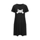thumbnail image 4 of Camisón corto de talla grande para mujer, camisón de manga corta con estampado de pecho a la moda, camisón para mujer, 4 of 5