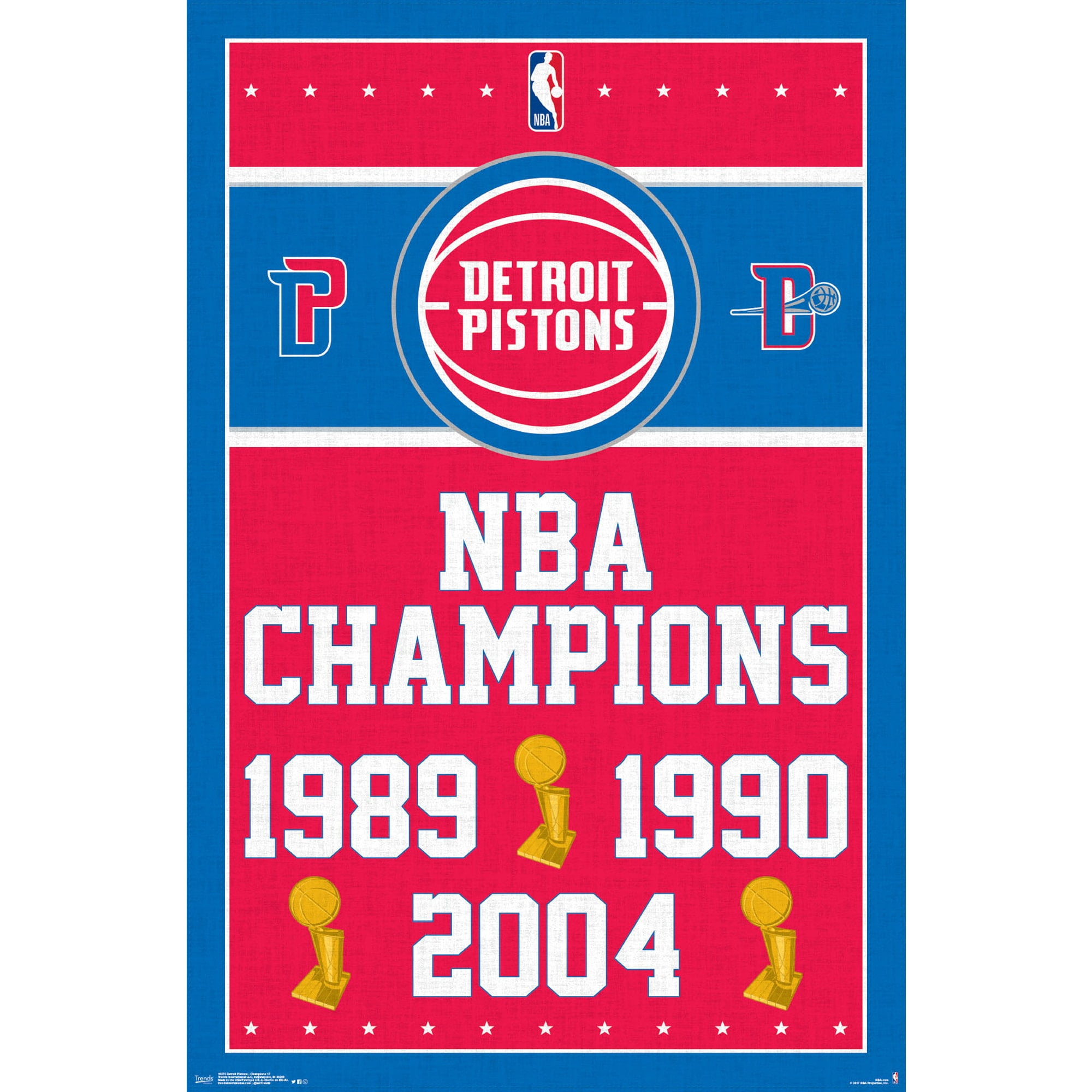 Detroit Pistons NBA Finals Champions 24.25'' x 35.75'' Framed Poster