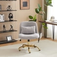 thumbnail image 2 of Ktaxon  Armless Office Chair Swivel Study Chair Adjustable Desk Chair with Wheels and Lumbar Pillow for Conference and Home Gray, 2 of 9