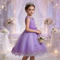 thumbnail image 4 of ATOGUTA Junior Bridesmaid Dresses Purple Sleeveless Tulle Formal Wedding Pageant Party Fancy Princess Ball Gown Dresses 2T-12, 4 of 7