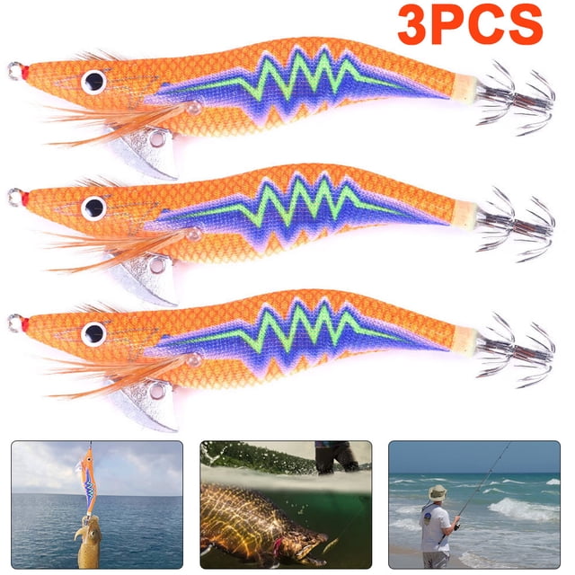 Señuelos Pesca para Pesca Anzuelos Calamar Camarones Calamar B 3 Uds.