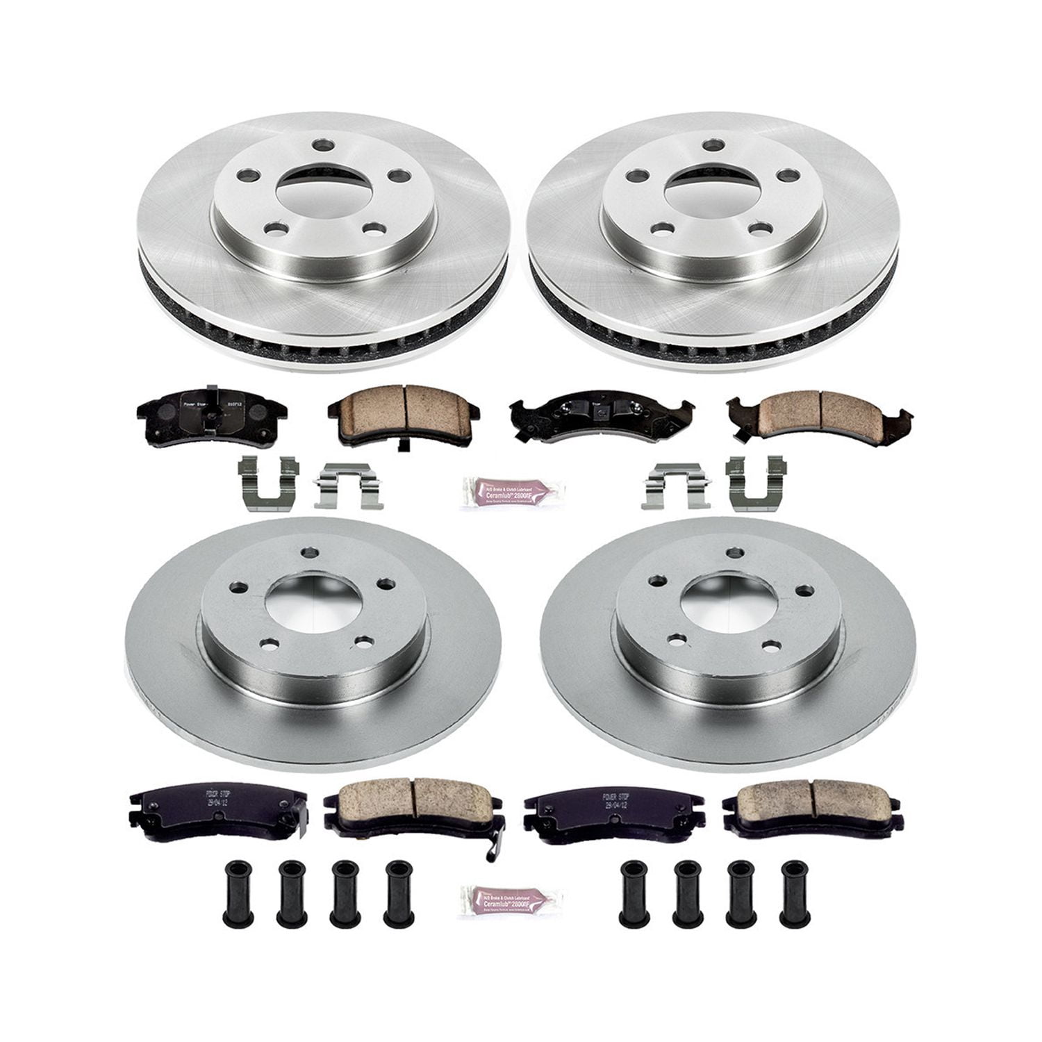 Power Stop Front and Rear Stock Replacement Brake Pad and Rotor Kit KOE2761