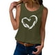 thumbnail image 1 of Gibobby Camiseta sin mangas de verano para mujer, camiseta sin mangas con gráfico de flores , camiseta informal para vacaciones(Verdemilitary,CH), 1 of 4