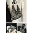 thumbnail image 5 of CoCopeaunt Women Girls Chic Tote Shoulder Bag Color Contrast Grid Hobo Handbag Chain Strap, 5 of 6