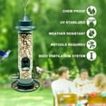 thumbnail image 4 of Bird Feeder Tube Hanging Feeders, 4 Port Wild Bird Feeders Premium Hard Plastic with Steel Hanger Weatherproof and Water Resistant Great for Attracting Birds 15 Inches, 4 of 11
