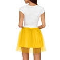 thumbnail image 3 of DHFJKG Tutu Mini Skirts Women Mesh Layered A Line Rave Party Elastic Waistband Solid Color Skirt Carnival Dance Versatile Skirt, 3 of 5