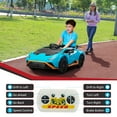 thumbnail image 5 of TOBBI 12V Kids Ride on Car Lamborghini STO Licensed W/ Remote Control Drift USB Age 3-6 Child, Blue, 5 of 15