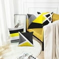 thumbnail image 5 of Set of 4 Throw Pillow Covers Modern Abstract Stripe Simple Geometric Acrylic Bold Decorative Pillow Cases Home Decor Square 18x18 Inches Pillowcases(Grey Yellow), 5 of 6