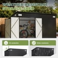 thumbnail image 4 of BaPiPro 12' x 8' Metal Outdoor Storage Shed, Tool Shed with Triple Lockable Door & Sloped Roof for Backyard & Patio, Black, 4 of 8