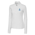 thumbnail image 2 of Women's Cutter & Buck White Detroit Lions Throwback Logo Traverse Stretch Quarter-Zip Pullover Top, 2 of 3
