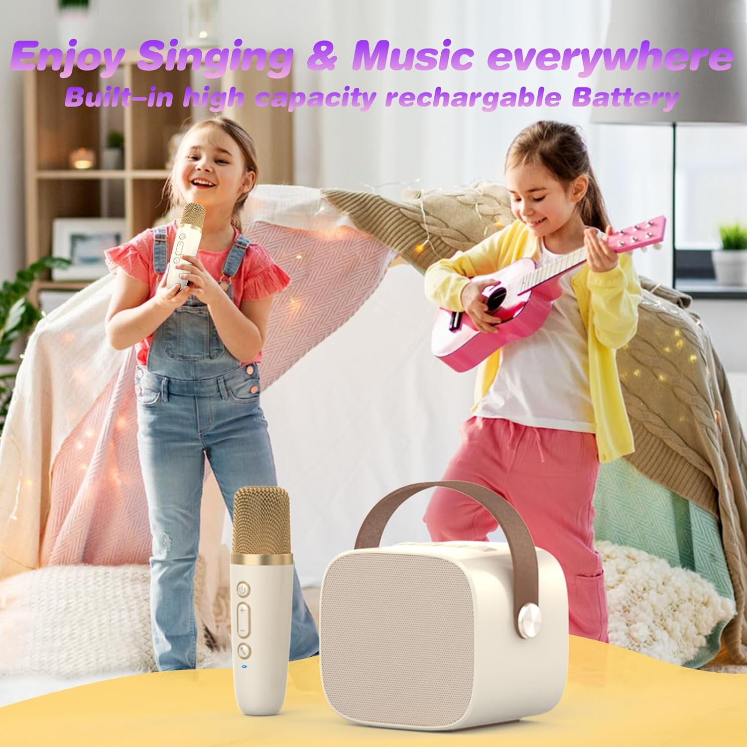 MEGUO Mini Karaoke Machine Microphone,Fun Toys Christmas Birthday Gifts for Adult Kids/Toddler Boys Girls 3 4 5 6 7 8 9 10 11 12+,Portable Bluetooth S : MEGUO Karaoke Machine Microphone,Fun Toys Christmas