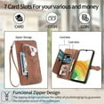 thumbnail image 6 of for Samsung Galaxy S25 Plus 5G 6.7 inch Case, Wallet for Women Men, Durable PU Leather Magnetic Flip Lanyard Strap Wristlet Zipper Card Holder Wallet Phone Case for Samsung Galaxy S25 Plus 5G, 6 of 10