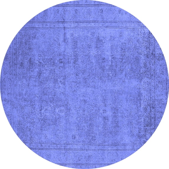 Ahgly Company Indoor Round Oriental Blue Industrial Area Rugs, 3' Round