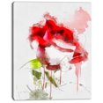 thumbnail image 2 of Croquis de Rose Rouge avec des Éclaboussures Rouges - Grande Œuvre d'Art en Toile Florale, 2 of 3