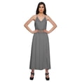 thumbnail image 1 of Moomaya WoMen's Spaghetti Strap Side Slit Dress Plus Size Solid Clothing, 1 of 6