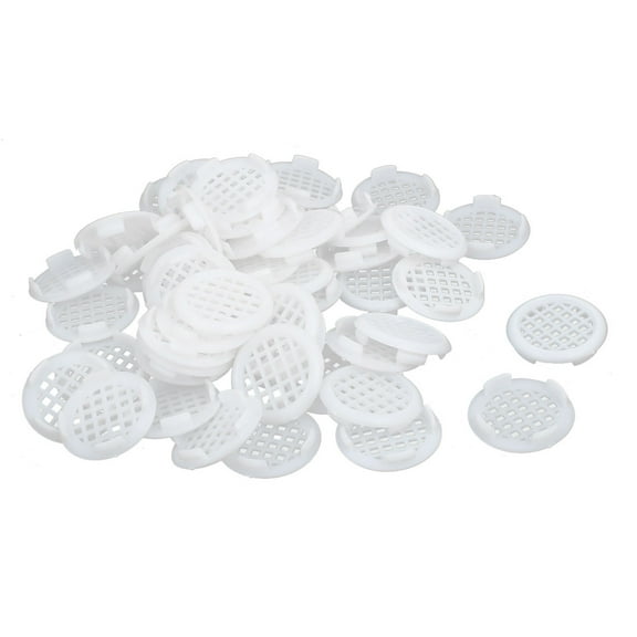Uxcell 31mm Dia Shoes Furniture Plastic Square Mesh Hole Air Vent Louver Cover White 50Pcs