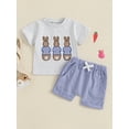 thumbnail image 3 of Jaweiwi 2Pcs Baby Boy Easter Outfits  3 6 12 18 24 Months 2T 3T Summer Clothes Set Short Sleeve Bunny Embroidery T-Shirt + Shorts Set Toddler Clothes, 3 of 9