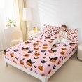 thumbnail image 3 of Manfei Fall Halloween Pattern Queen Sheets,Kawaii Pumpkin Lantern Queen Sheet Sets,4-Piece,1 Flat Sheet,1 Fitted Sheet and 2 Pillowcases, 3 of 6