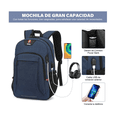 thumbnail image 4 of Mochila Para Laptop 15.6 Pulgadas Impermeable Antirrobo Viaje A Portátil Expandible Urbana Grande 35 Belug Azul, 4 of 5