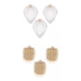 thumbnail image 1 of 6x Barbas de Gnomo Precortadas Bolas de Madera Tela Barba de Enano Decoración Navideña Blanco y Caqui, 1 of 9