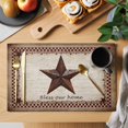 thumbnail image 2 of Texas Star Vintage Placemats Set of 6, Bless Our Home Western Stars Country Placemats for Dining Table, Place Mats for Kitchen Tabletop, Waterproof Wipeable Dining Table Mats Set, 2 of 9