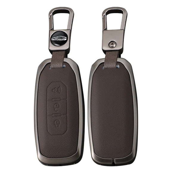 Heavy Duty Metal Key Fob Case Protector Cover Compatible with Ford Territory 2021 2022 2023 Titanium EV Model Keyless Entry Remote Key Chain Holder