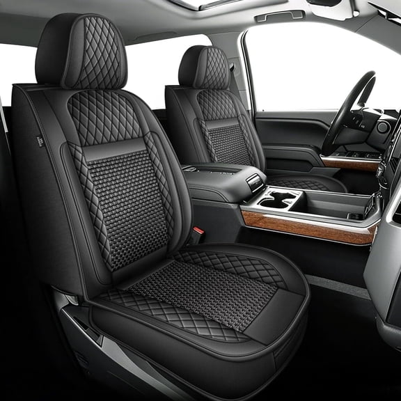 Seat Covers Fit for Chevy Silverado GMC Sierra 2007-2025 2026 1500 2500HD 3500HD Trail Boss Z71 Crew Double Extended Cab Full Set Truck Faux Leather Car Seat Covers