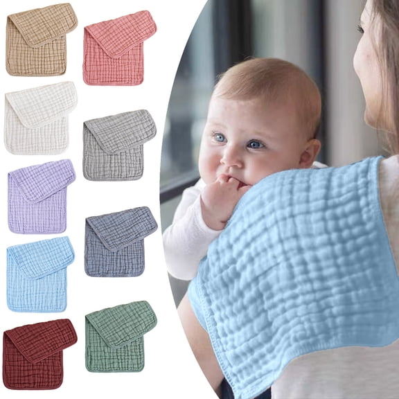 Muslin Burp Cloths 20" x 10", 6-Layer, Ultra Absorbent 100% Cotton for Baby Drool and Messes - Soft, Safe & Gentle Baby Burp Cloths for Boys & Girls