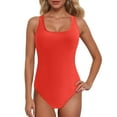 thumbnail image 1 of Women's Athletic Racerback Swimsuit - Color Block Boyleg Bathing Suit - Removable Padding - Nylon/Spandex - S-XXL - Lap Swimming, 1 of 4