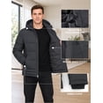 thumbnail image 6 of Heting Men's Winter Puffer Jacket with Hood Lightweight Quilted Coat Windproof Outerwear for Travel Daily Wear Dark Grey XX-Large, 6 of 9