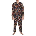 thumbnail image 3 of Yiaed Orchids Flowers Print Men’s Pajamas Set - Long Sleeve Button Down Sleep Shirt and Pajama Bottoms Sleepwear Set Mens Pjs Sets Men's Pajama Bottoms-XX-Large, 3 of 7