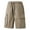 Khaki, variant on Hvot&aat Man Summer Cargo Shorts Solid Color Lightweight Elastic Waist Shorts Bermuda Knee Length Short for Beach Vacation