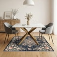 thumbnail image 3 of ODIKA 5'x7' Ultra-Soft Area Rug, Scatter Vintage Pink Scroll Motif Mirrored Damask Center Entry None Washable, Bare feet friendly, Silk-Touch for Bedroom Home office, 3 of 7