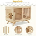 thumbnail image 5 of MCombo Wooden Cat House Villa,TV Shape Luxury Cat Shelter with Scratching Post and Escape Door, Wood Cat Condo Indoor for Cats/Kittens CT55, 5 of 7