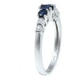 thumbnail image 2 of 10k White Gold Three Stone Blue Sapphire and Diamond Ring, 2 of 4